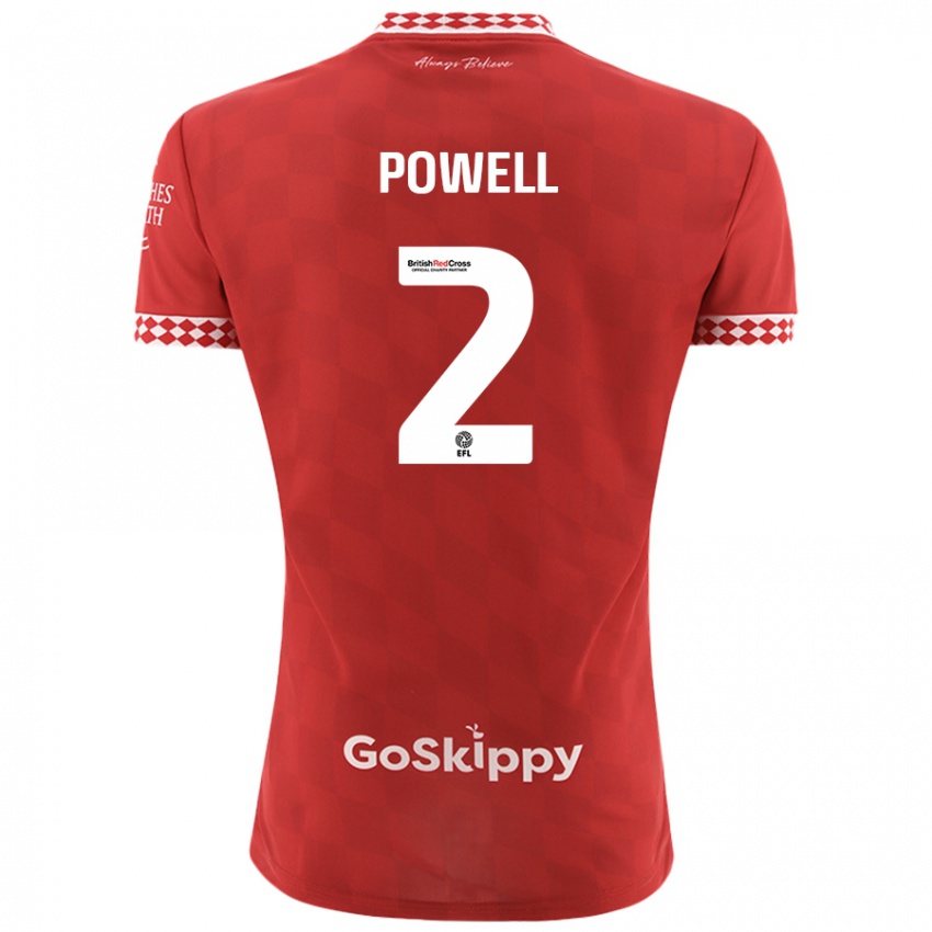 Gyermek Ella Powell #2 Piros Hazai Jersey 2024/25 Mez Póló Ing