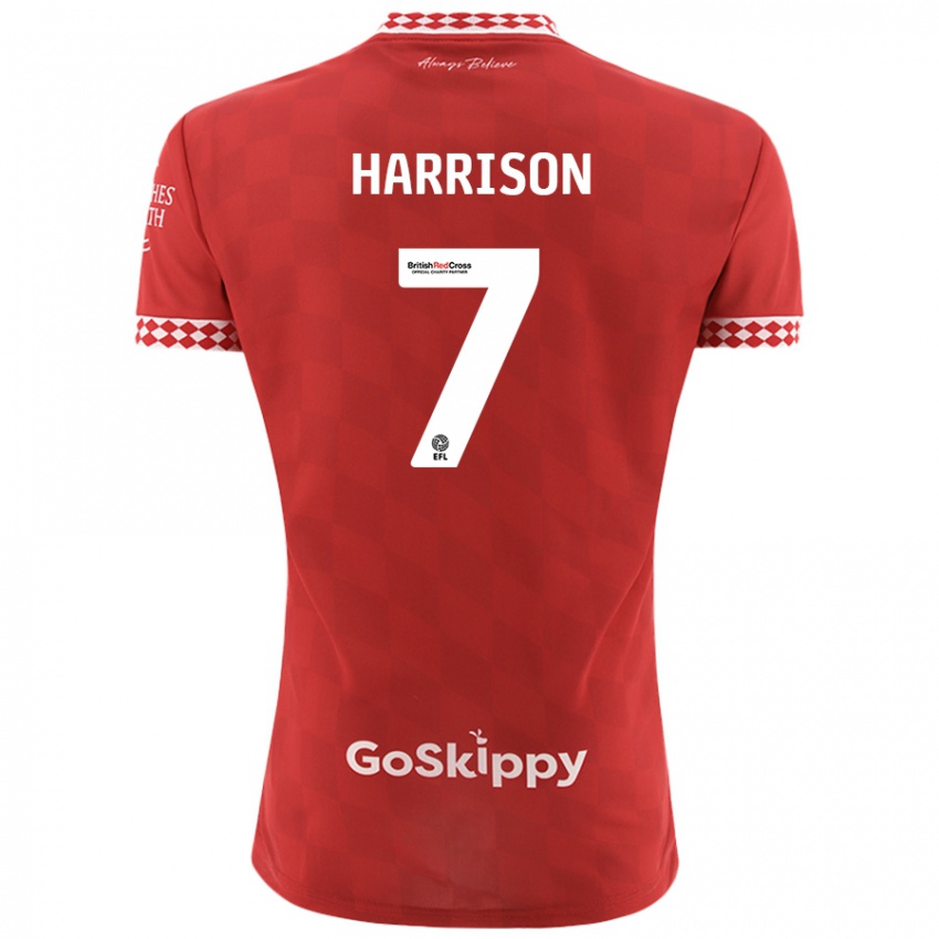 Gyermek Abi Harrison #7 Piros Hazai Jersey 2024/25 Mez Póló Ing