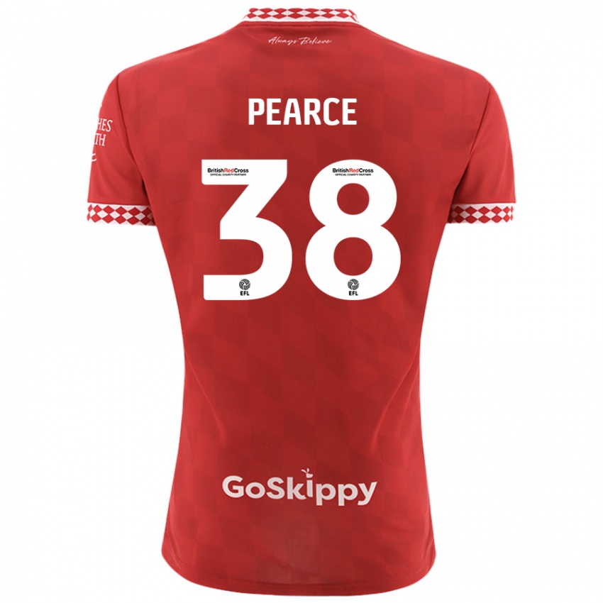 Gyermek Manon Pearce #38 Piros Hazai Jersey 2024/25 Mez Póló Ing