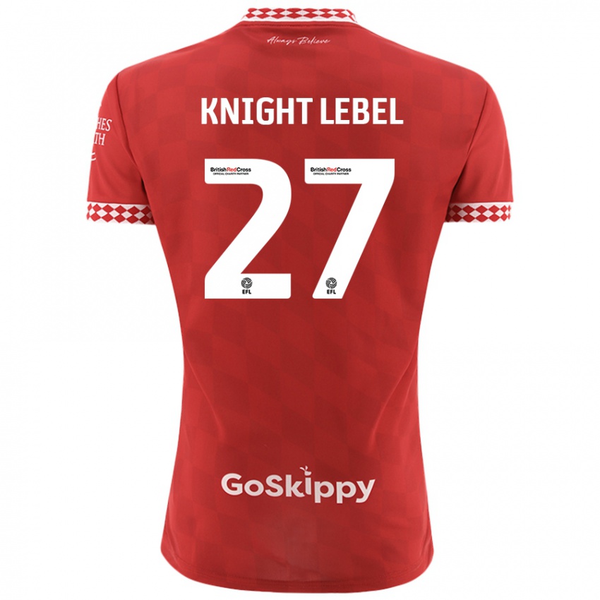 Gyermek Jamie Knight-Lebel #27 Piros Hazai Jersey 2024/25 Mez Póló Ing