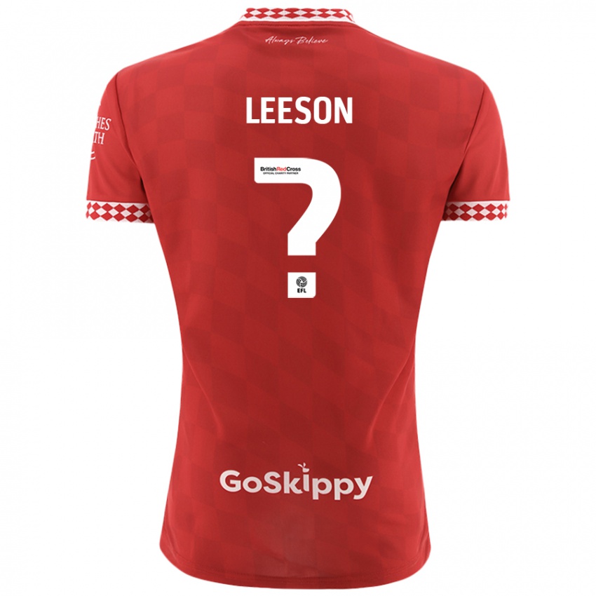 Gyermek Harry Leeson #0 Piros Hazai Jersey 2024/25 Mez Póló Ing