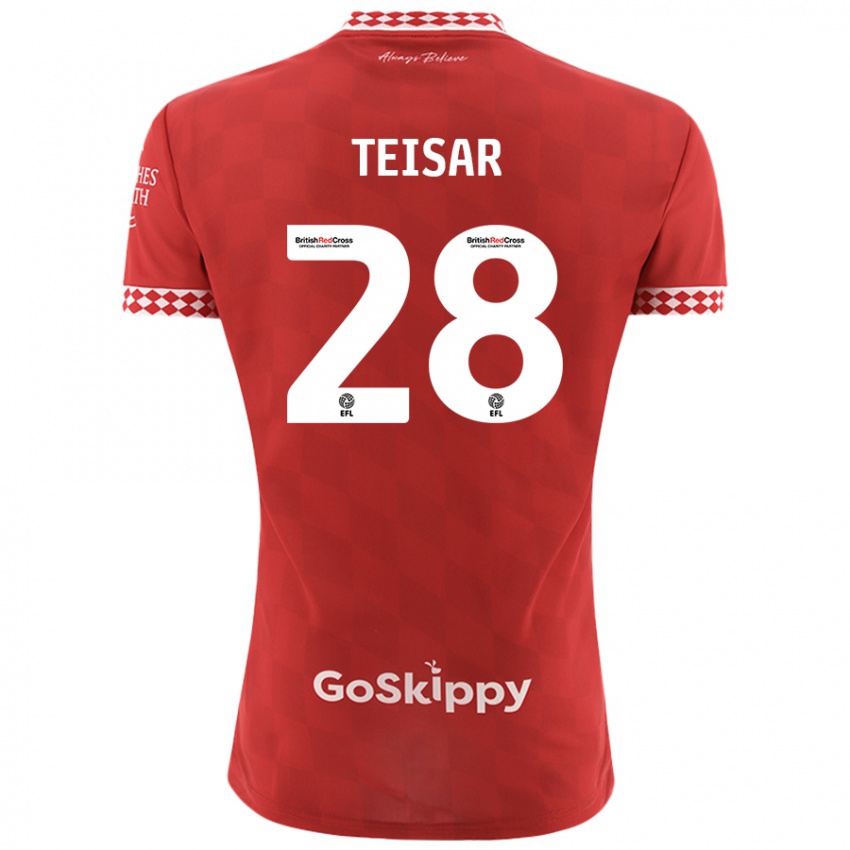 Gyermek Tianna Teisar #28 Piros Hazai Jersey 2024/25 Mez Póló Ing