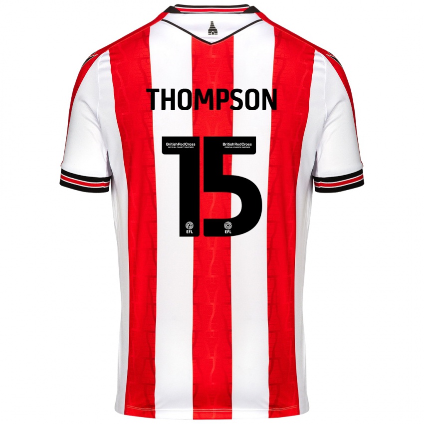 Gyermek Jordan Thompson #15 Piros Fehér Hazai Jersey 2024/25 Mez Póló Ing