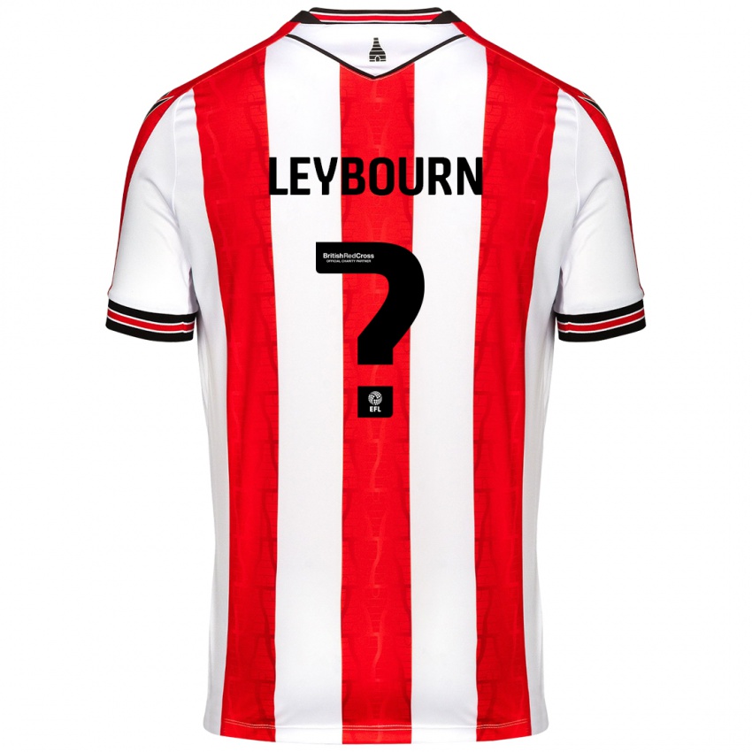 Gyermek Charlie Leybourn #0 Piros Fehér Hazai Jersey 2024/25 Mez Póló Ing