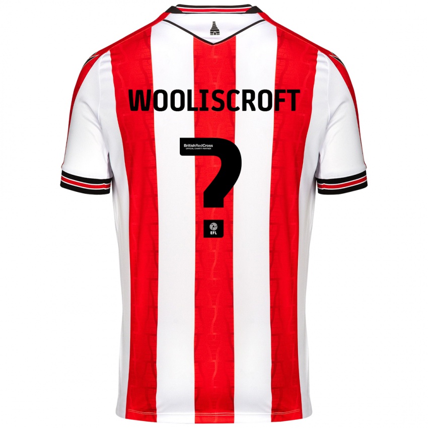 Gyermek Morgan Wooliscroft #0 Piros Fehér Hazai Jersey 2024/25 Mez Póló Ing