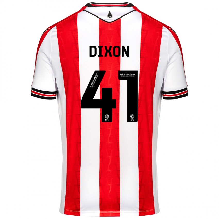 Gyermek Jaden Dixon #41 Piros Fehér Hazai Jersey 2024/25 Mez Póló Ing