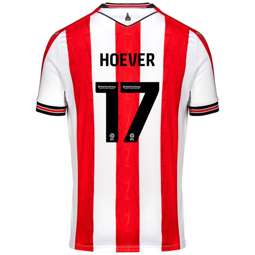 Gyermek Ki-Jana Hoever #17 Piros Fehér Hazai Jersey 2024/25 Mez Póló Ing