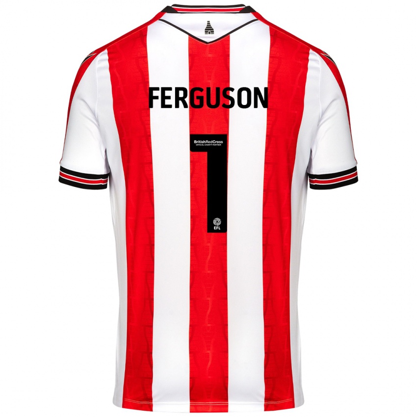 Gyermek Georgie Ferguson #1 Piros Fehér Hazai Jersey 2024/25 Mez Póló Ing