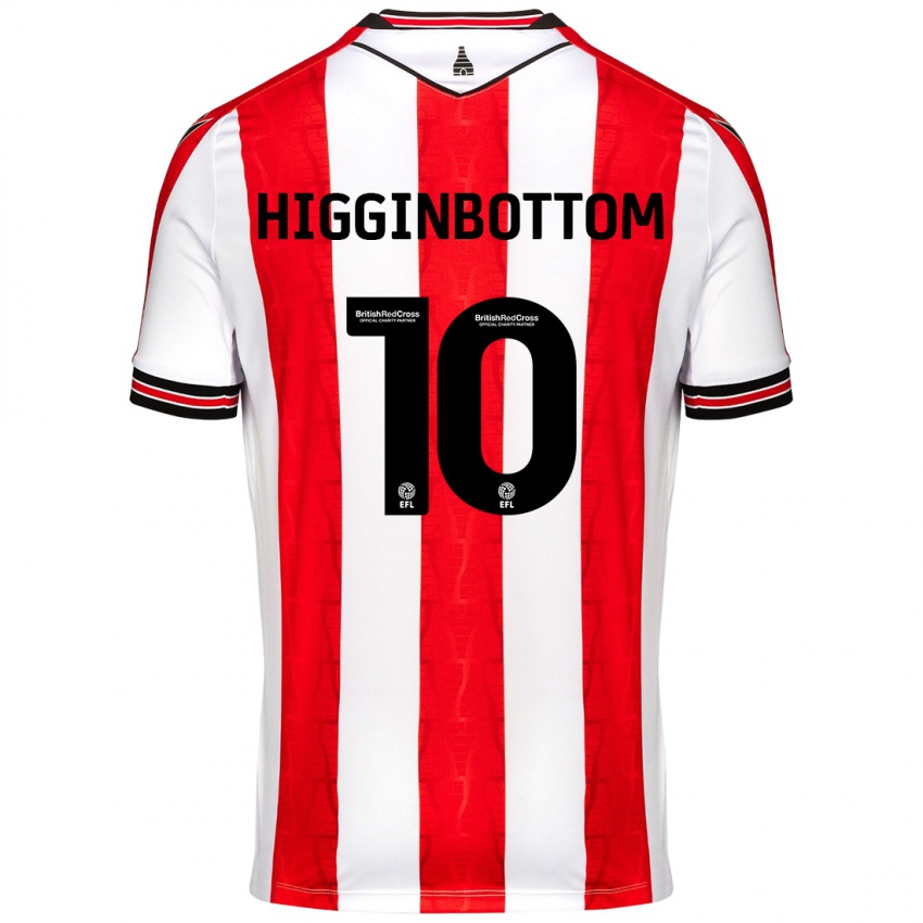 Gyermek Alice Higginbottom #10 Piros Fehér Hazai Jersey 2024/25 Mez Póló Ing