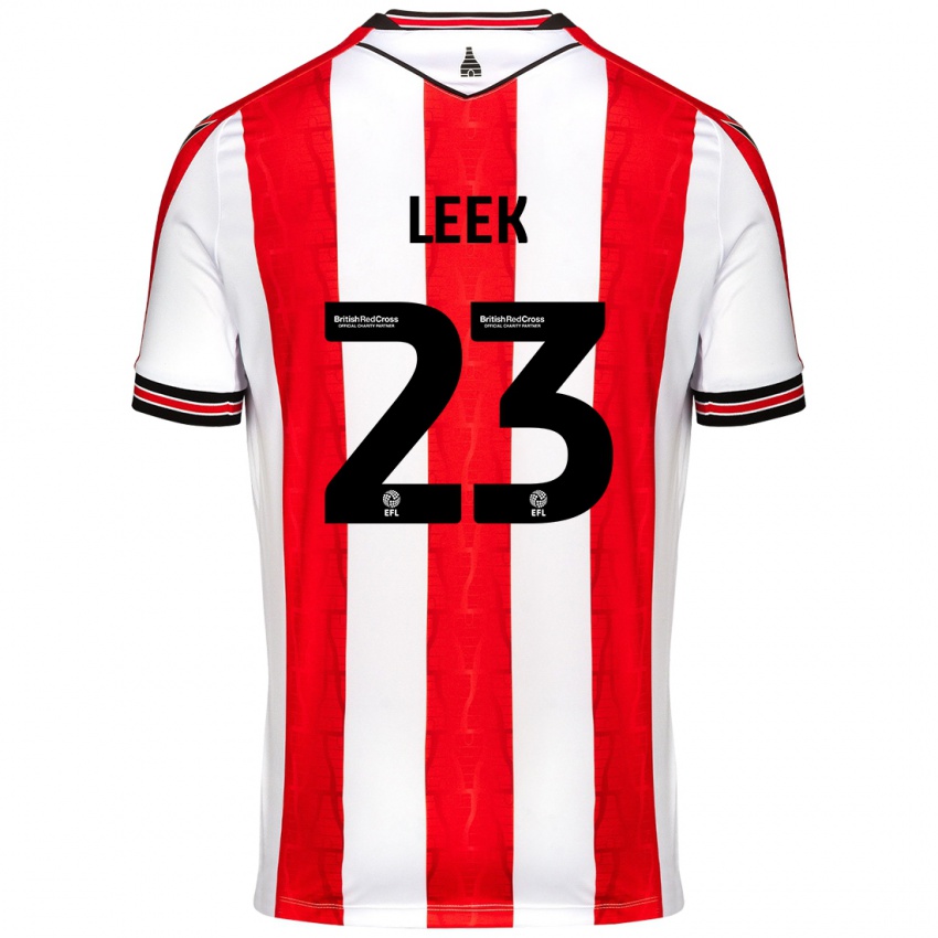 Gyermek Ellie Leek #23 Piros Fehér Hazai Jersey 2024/25 Mez Póló Ing