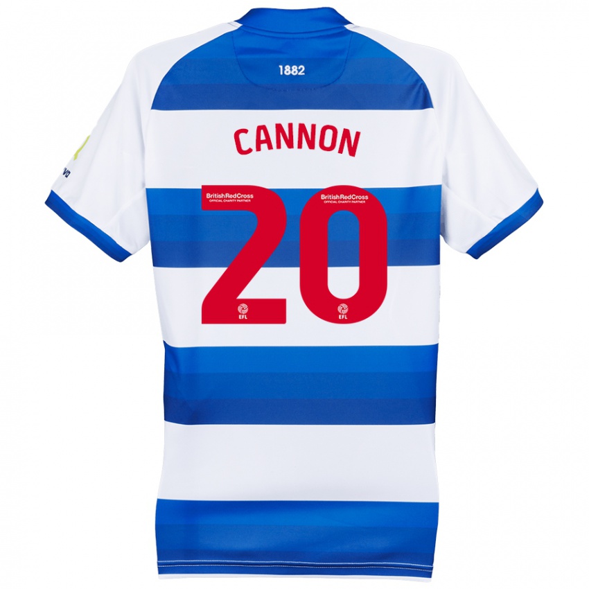 Gyermek Reggie Cannon #20 Fehér Kék Hazai Jersey 2024/25 Mez Póló Ing