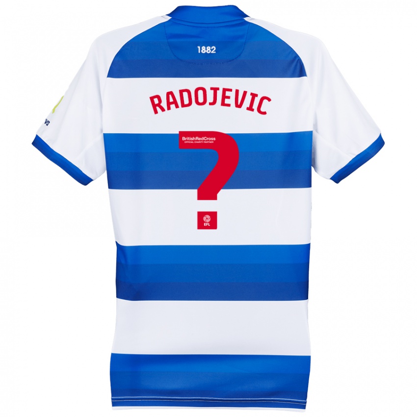 Gyermek Luka Radojevic #0 Fehér Kék Hazai Jersey 2024/25 Mez Póló Ing