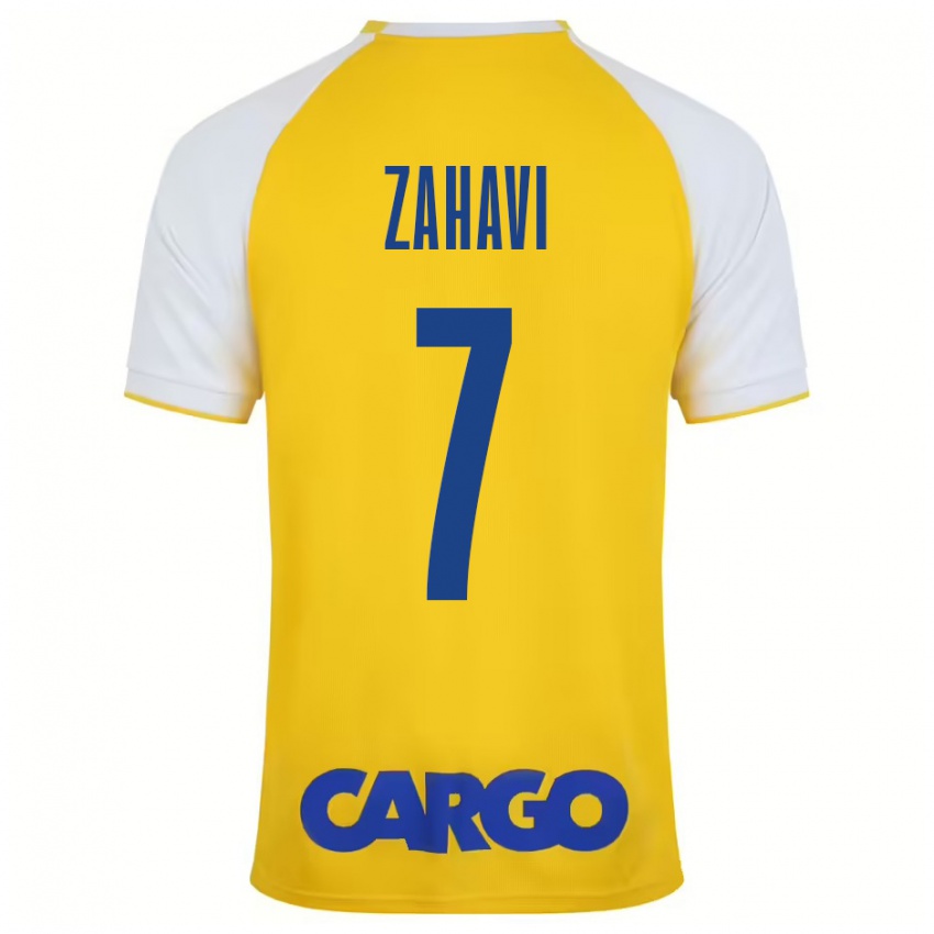 Gyermek Eran Zahavi #7 Sárga Fehér Hazai Jersey 2024/25 Mez Póló Ing