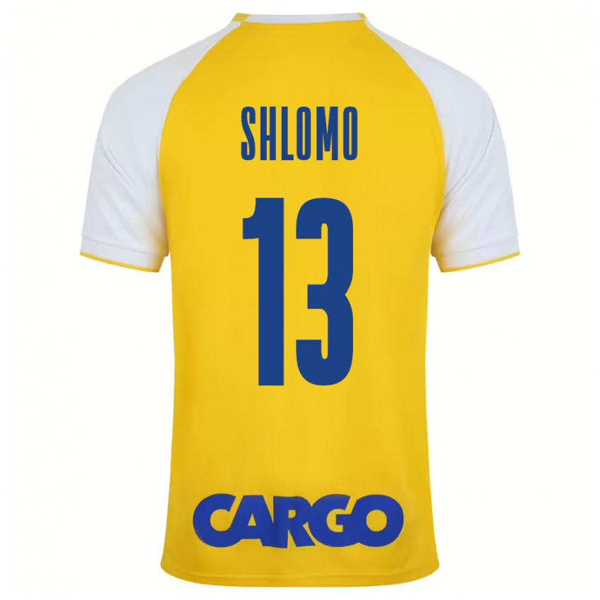 Gyermek Raz Shlomo #13 Sárga Fehér Hazai Jersey 2024/25 Mez Póló Ing