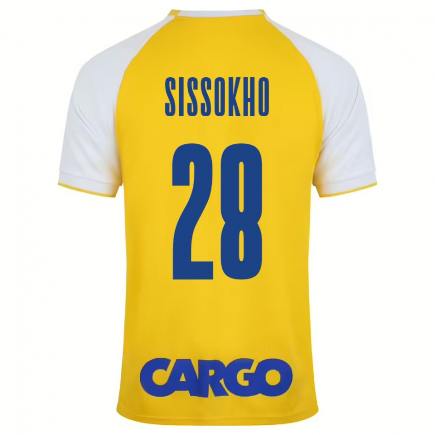 Gyermek Issouf Sissokho #28 Sárga Fehér Hazai Jersey 2024/25 Mez Póló Ing