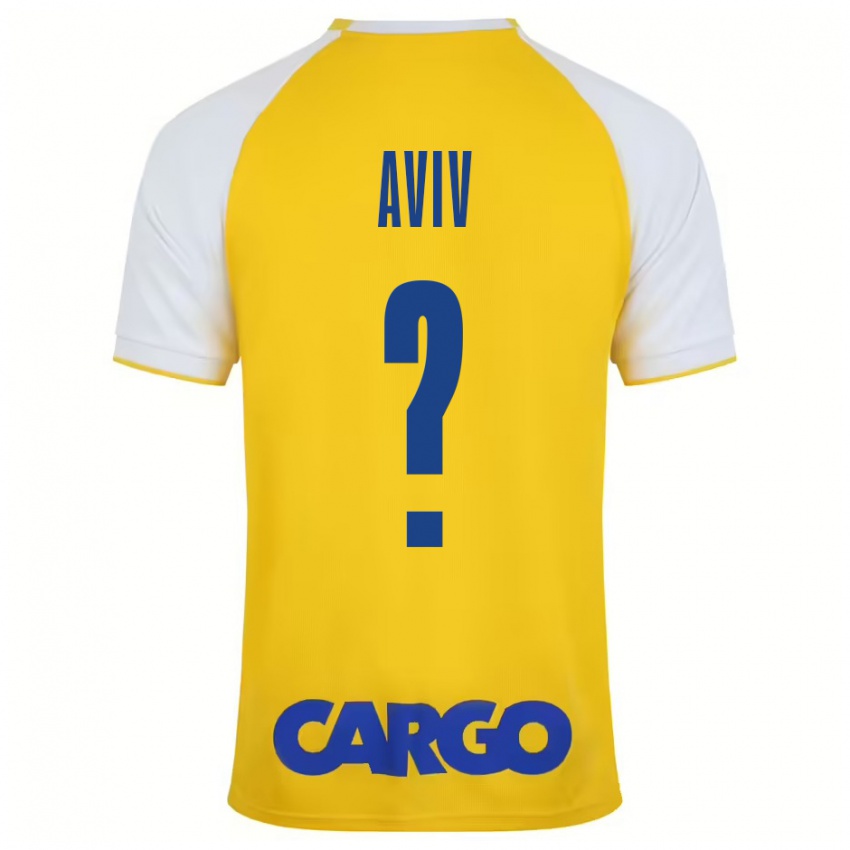 Gyermek Yoyo Aviv #0 Sárga Fehér Hazai Jersey 2024/25 Mez Póló Ing