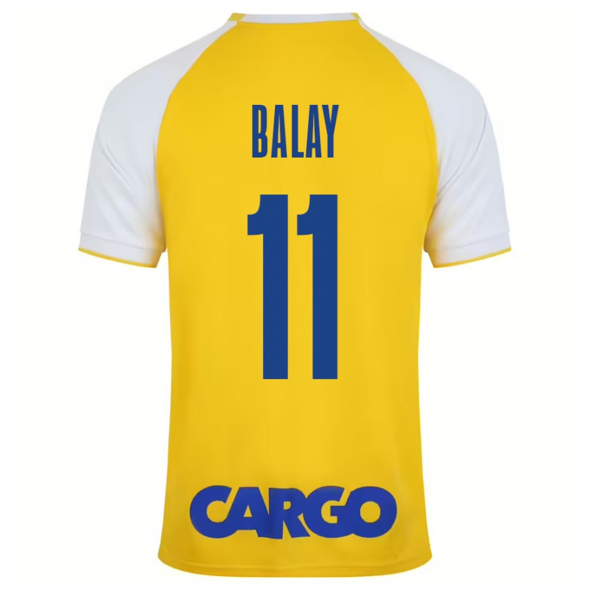 Gyermek Yehuda Balay #11 Sárga Fehér Hazai Jersey 2024/25 Mez Póló Ing