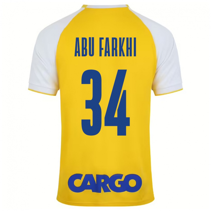 Gyermek Sayed Abu Farkhi #34 Sárga Fehér Hazai Jersey 2024/25 Mez Póló Ing