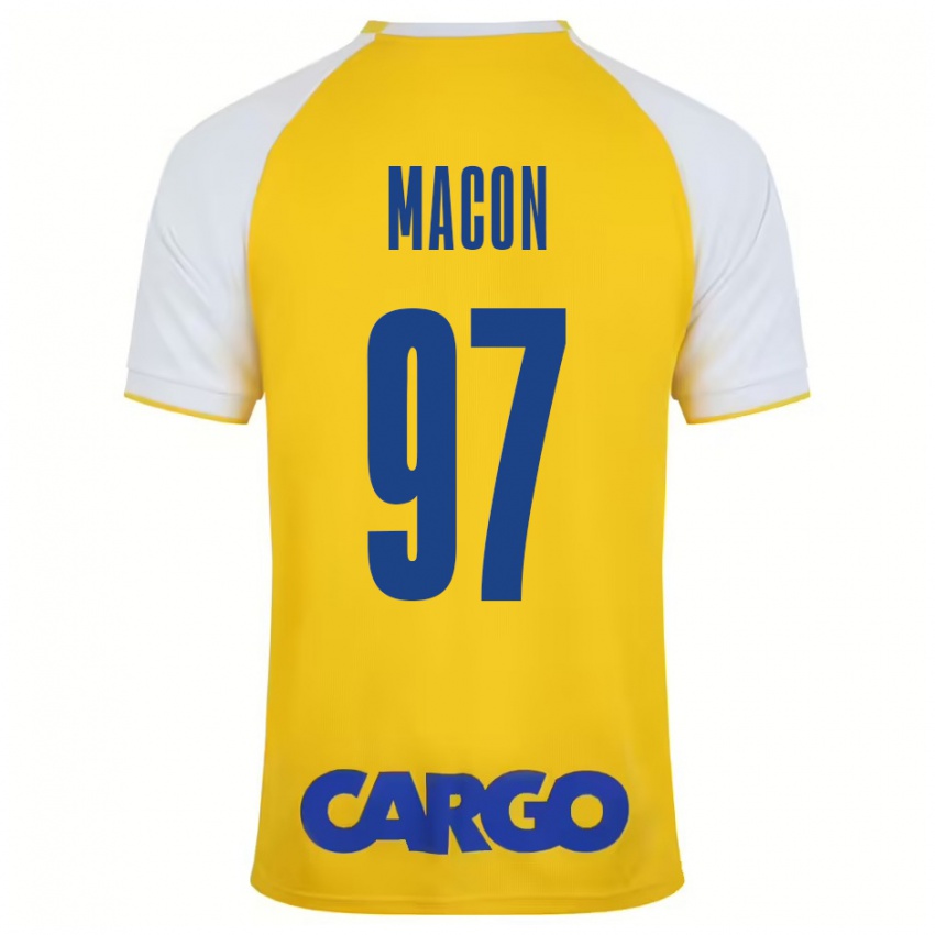 Gyermek Yvann Maçon #97 Sárga Fehér Hazai Jersey 2024/25 Mez Póló Ing