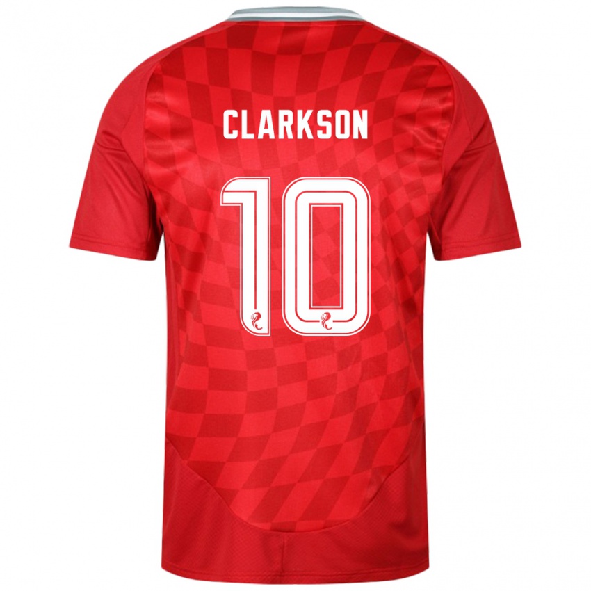 Gyermek Leighton Clarkson #10 Piros Hazai Jersey 2024/25 Mez Póló Ing