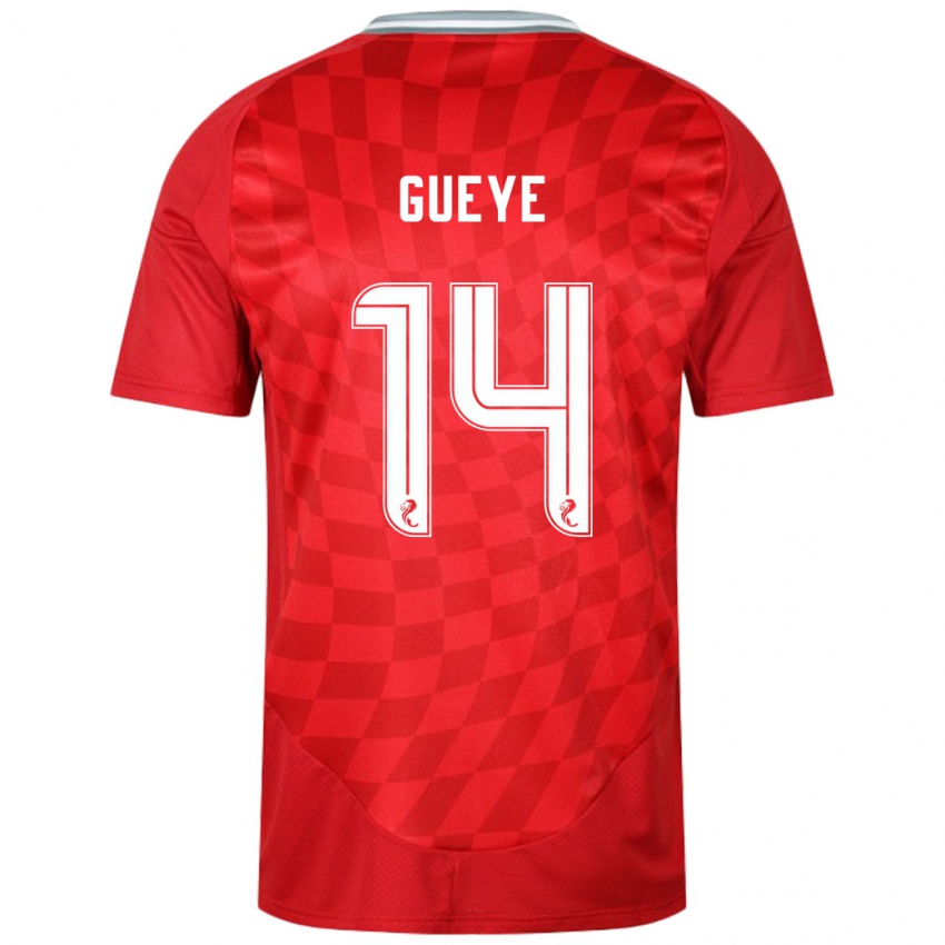 Gyermek Pape Habib Gueye #14 Piros Hazai Jersey 2024/25 Mez Póló Ing