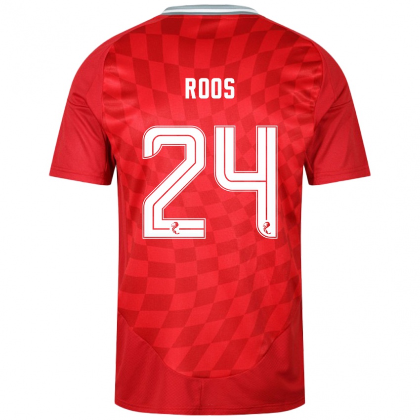 Gyermek Kelle Roos #24 Piros Hazai Jersey 2024/25 Mez Póló Ing