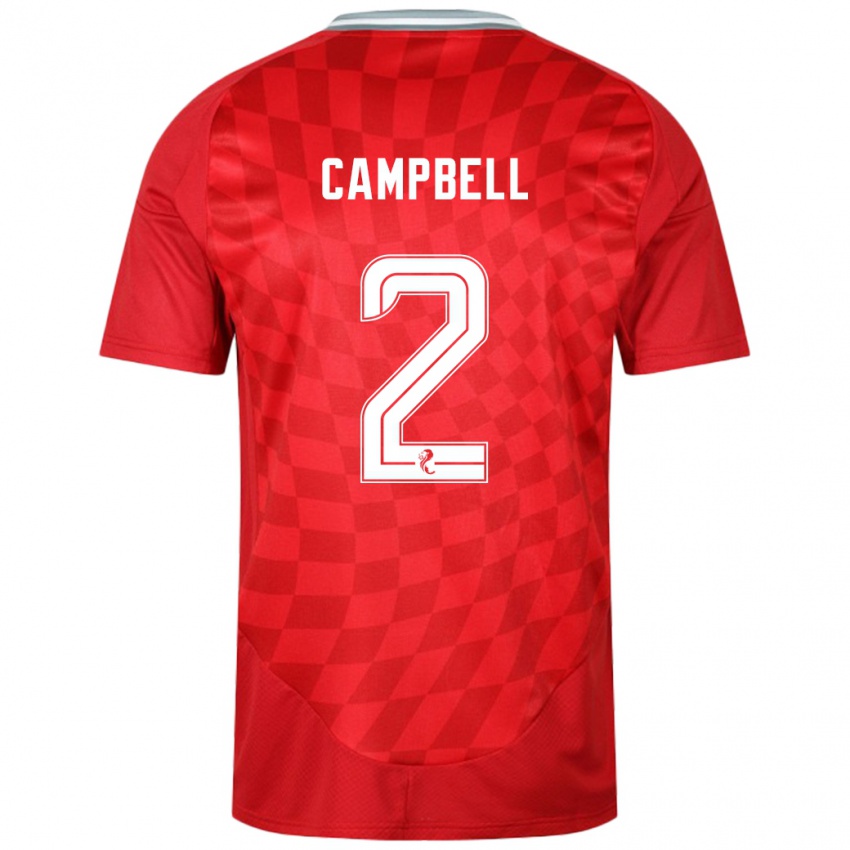 Gyermek Loren Campbell #2 Piros Hazai Jersey 2024/25 Mez Póló Ing