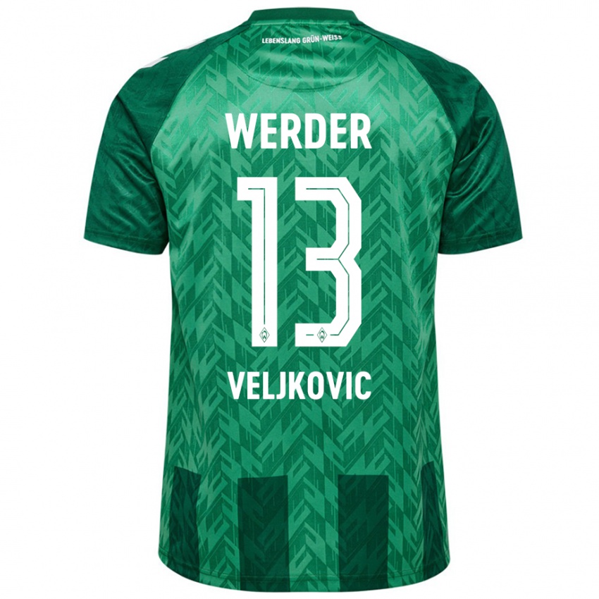 Gyermek Milos Veljkovic #13 Zöld Hazai Jersey 2024/25 Mez Póló Ing