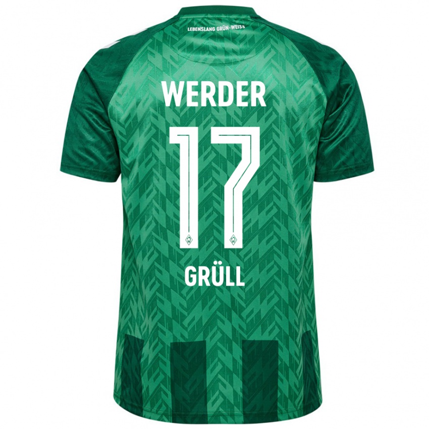 Gyermek Marco Grüll #17 Zöld Hazai Jersey 2024/25 Mez Póló Ing