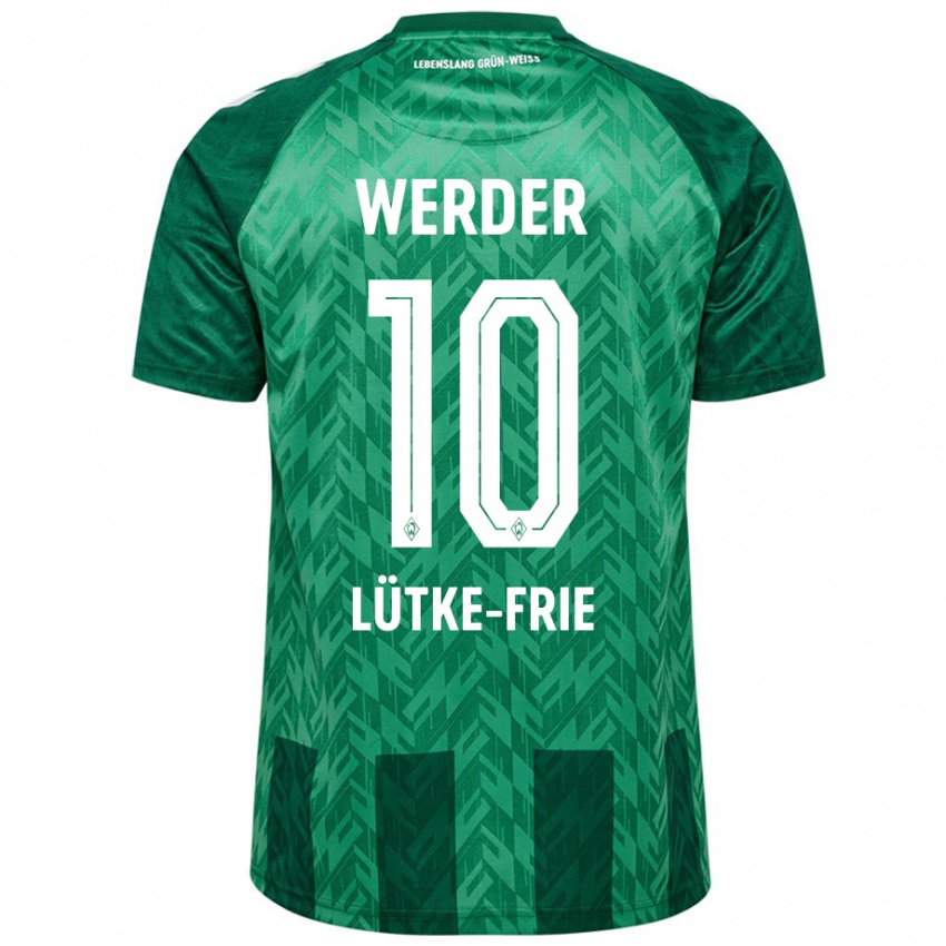 Gyermek Dennis Lütke-Frie #10 Zöld Hazai Jersey 2024/25 Mez Póló Ing