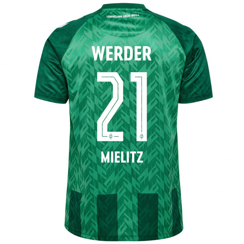 Gyermek Sebastian Mielitz #21 Zöld Hazai Jersey 2024/25 Mez Póló Ing