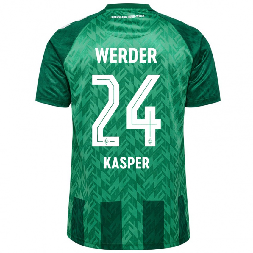 Gyermek Dominik Kasper #24 Zöld Hazai Jersey 2024/25 Mez Póló Ing