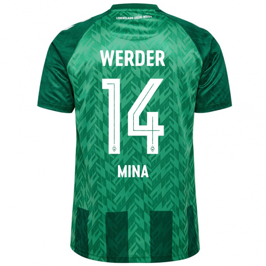 Gyermek Johan Mina #14 Zöld Hazai Jersey 2024/25 Mez Póló Ing