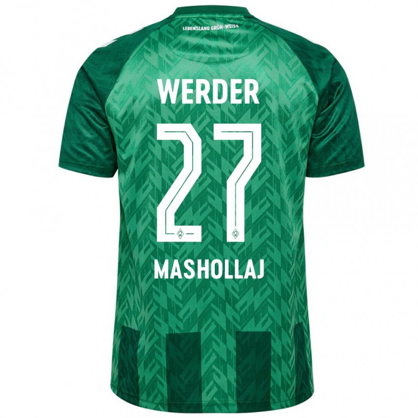 Gyermek Benjamin Mashollaj #27 Zöld Hazai Jersey 2024/25 Mez Póló Ing