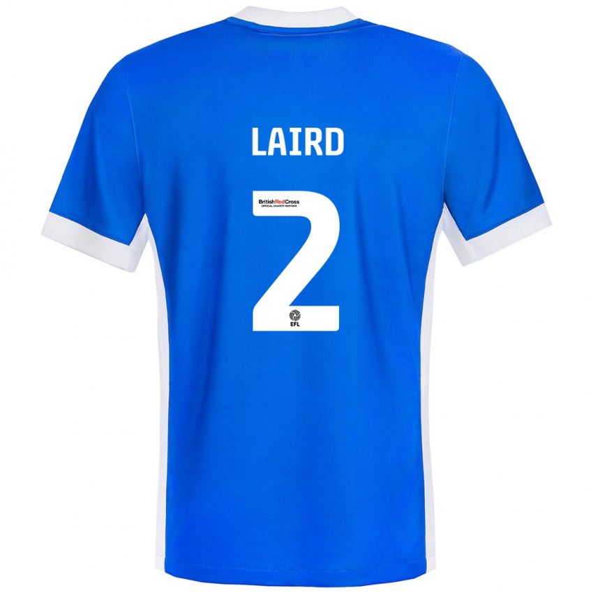 Gyermek Ethan Laird #2 Kék Fehér Hazai Jersey 2024/25 Mez Póló Ing