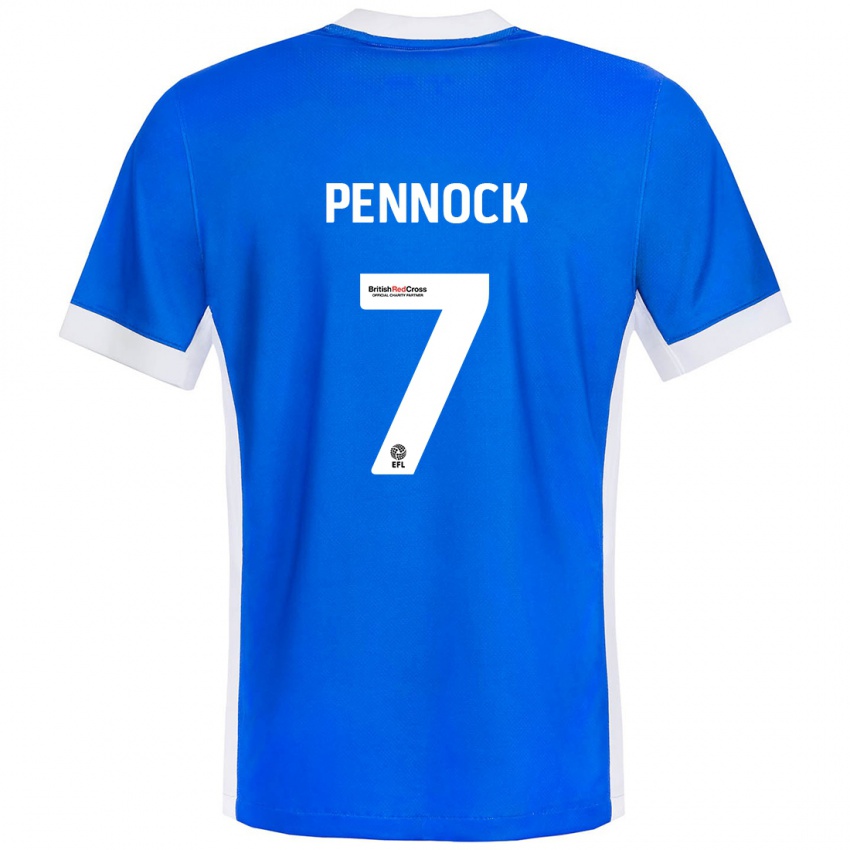 Gyermek Jade Pennock #7 Kék Fehér Hazai Jersey 2024/25 Mez Póló Ing