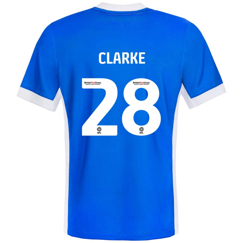 Gyermek Charlotte Clarke #28 Kék Fehér Hazai Jersey 2024/25 Mez Póló Ing