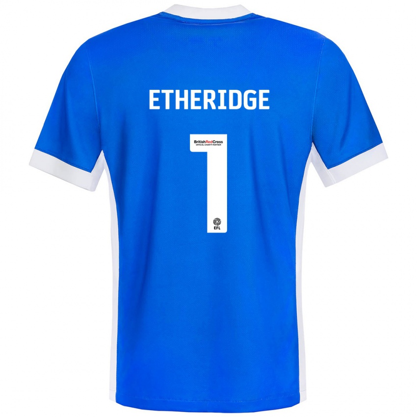 Gyermek Neil Etheridge #1 Kék Fehér Hazai Jersey 2024/25 Mez Póló Ing