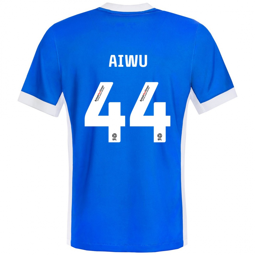 Gyermek Emanuel Aiwu #44 Kék Fehér Hazai Jersey 2024/25 Mez Póló Ing