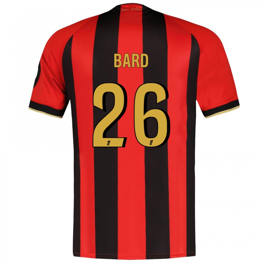 Gyermek Melvin Bard #26 Piros Fekete Hazai Jersey 2024/25 Mez Póló Ing