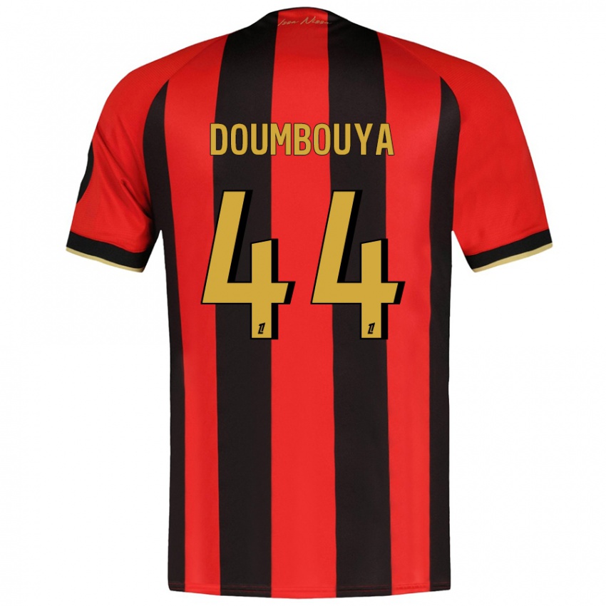 Gyermek Amidou Doumbouya #44 Piros Fekete Hazai Jersey 2024/25 Mez Póló Ing