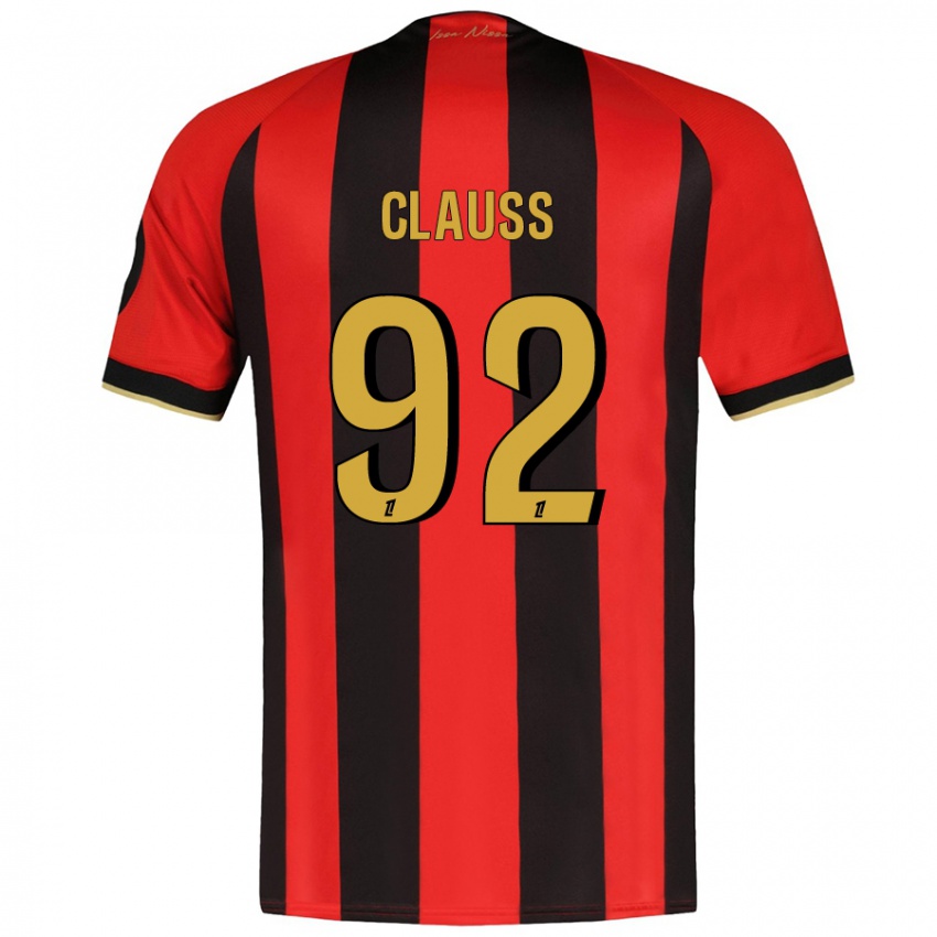 Gyermek Jonathan Clauss #92 Piros Fekete Hazai Jersey 2024/25 Mez Póló Ing