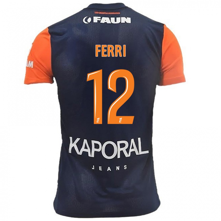 Gyermek Jordan Ferri #12 Sötétkék Narancs Hazai Jersey 2024/25 Mez Póló Ing