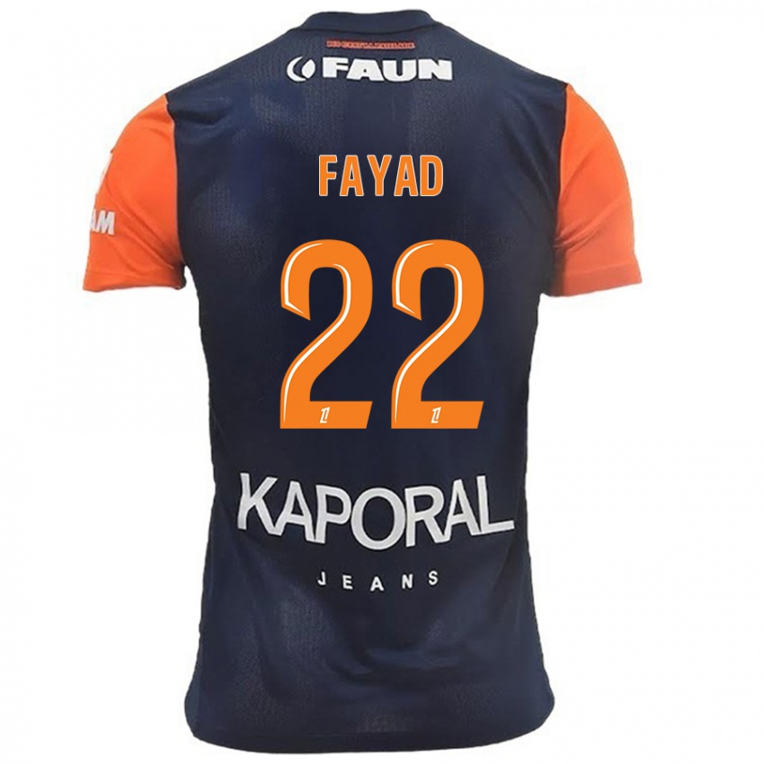 Gyermek Khalil Fayad #22 Sötétkék Narancs Hazai Jersey 2024/25 Mez Póló Ing