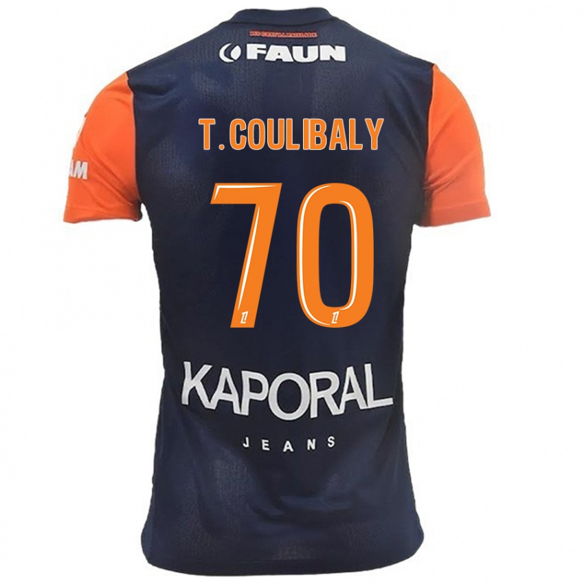 Gyermek Tanguy Coulibaly #70 Sötétkék Narancs Hazai Jersey 2024/25 Mez Póló Ing