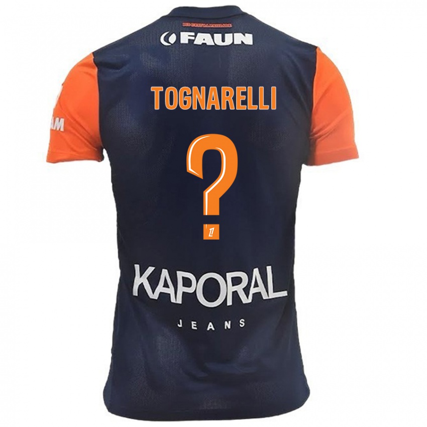 Gyermek Angelo Tognarelli #0 Sötétkék Narancs Hazai Jersey 2024/25 Mez Póló Ing