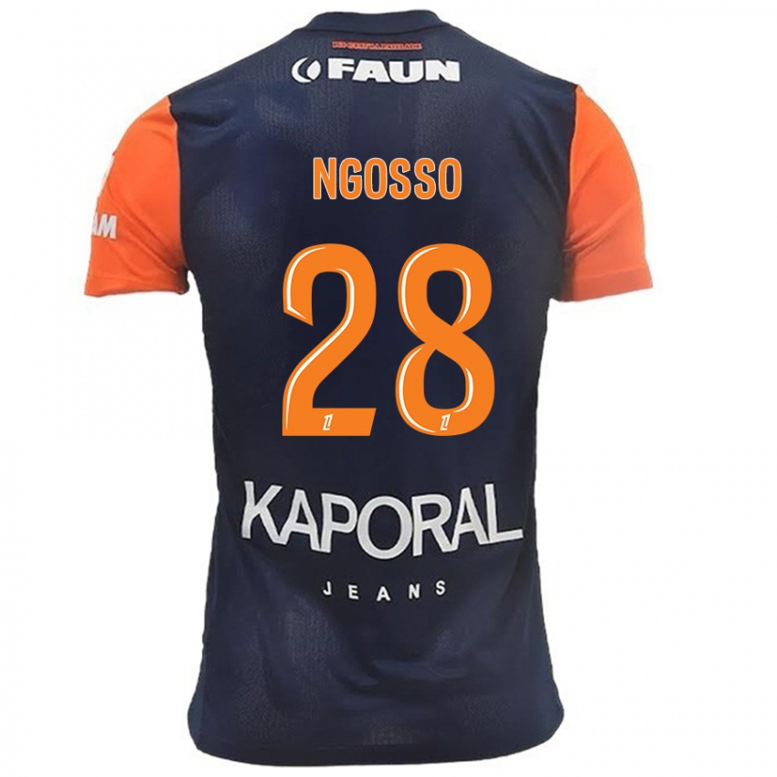 Gyermek Glenn Ngosso #28 Sötétkék Narancs Hazai Jersey 2024/25 Mez Póló Ing