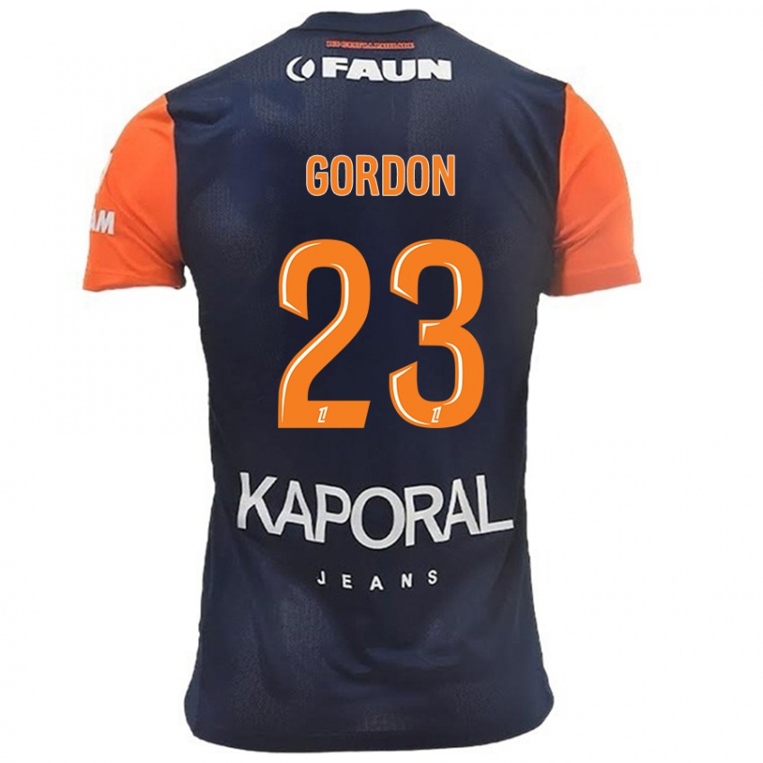 Gyermek Sh'nia Gordon #23 Sötétkék Narancs Hazai Jersey 2024/25 Mez Póló Ing