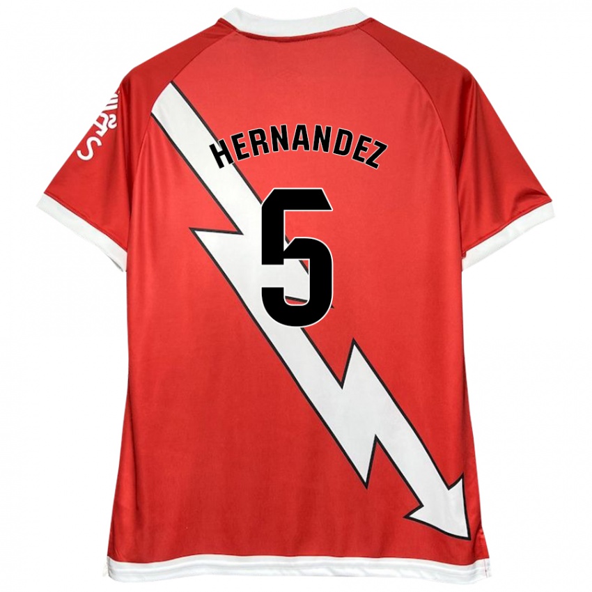 Gyermek Aridane Hernández #5 Fehér Piros Hazai Jersey 2024/25 Mez Póló Ing