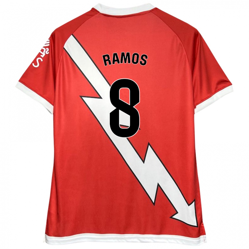 Gyermek Iván Ramos #8 Fehér Piros Hazai Jersey 2024/25 Mez Póló Ing